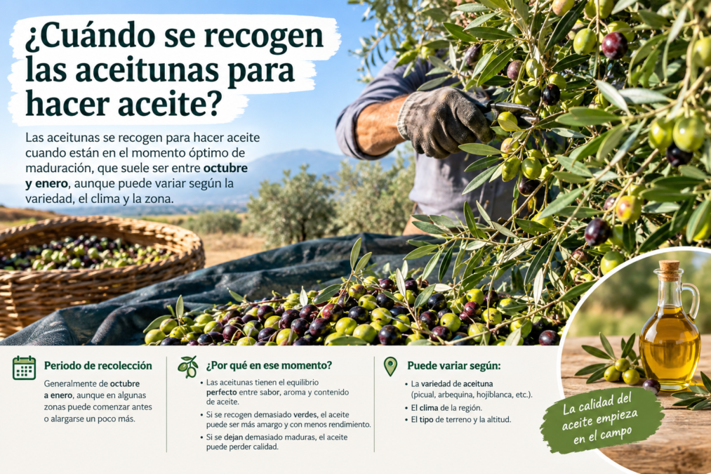 Cuándo se recogen las aceitunas para hacer aceite