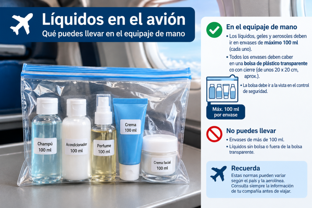 Líquidos en el avión