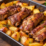 Costillas al horno con patatas